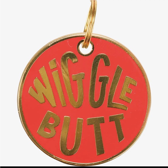 Other - Red and Gold Dog Tag “Wiggle Butt”